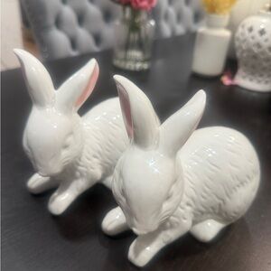 White Ceramic Bunny Figurines
